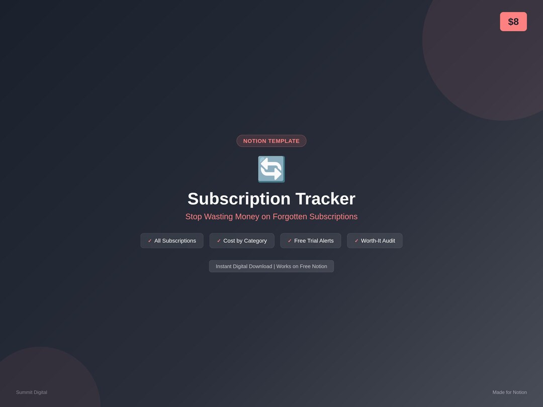 Subscription Tracker Notion Template, Recurring Expense Manager Monthly ...