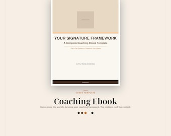 Coaching Ebook Template Canva, 40 Pages, Warm Luxe Lead Magnet or Paid Product, Course Creator Ebook