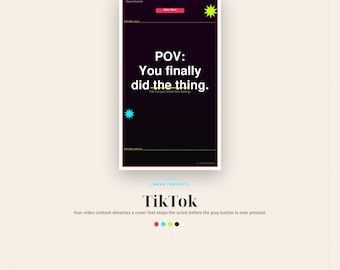 TikTok Template Canva, Cross-Platform Video Cover Pack, TikTok + Reels + YouTube Shorts, 15 Bold Y2K Covers