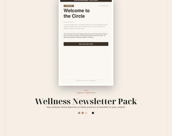 Wellness Newsletter Template Canva Pack, 10 Email Layouts, Mailchimp, Substack, Email Marketing