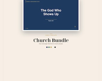 Church Canva Template Bundle, 60 Pages, Sermon Slides, Bulletin, 30 Social Posts, Event Flyer