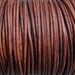 1mm Distressed Red Brown Genuine Leather Round Cord Natural Dye - 2 Yard Increments