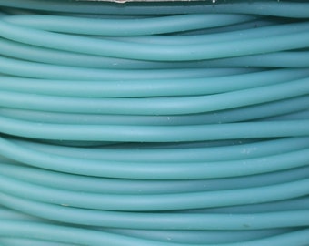 2mm Light Blue Green Rubber Cord Solid Round Synthetic Rubber 5 Yard Increments
