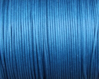 1mm Blue Waxed Cotton Cord - 10 Yard Increments