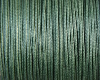 0.5mm Dark Green Waxed Cotton Cord - 10 Yard Increments