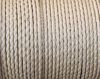 3mm Sand Braided Cotton Bolo Cord - Vegan Bolo - Leather Alternative - Tan, Beige, Natural