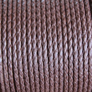 3mm Coffee Brown Braided Cotton Bolo Cord - Vegan Bolo - Leather Alternative