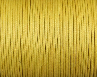 1mm Golden Yellow Waxed Cotton Cord - 10 Yard Increments - Gold