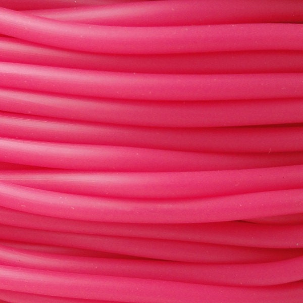 2mm Hot Pink Rubber Cord Solid Round Synthetic Rubber 5 Yard Increments