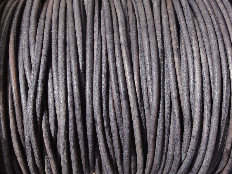 Free shipping anywhere in the nation 10 Yards 1mm Grey Distressed Chicago Mall Cord Dye Natural Leather Round