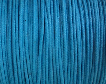 0.5mm Turquoise Waxed Cotton Cord - Blue String - 10 Yard Increments