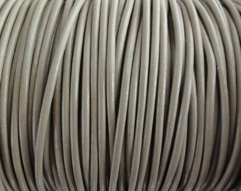 1.5mm Taupe Beige Genuine Leather Cord Round Beach - By the Yard