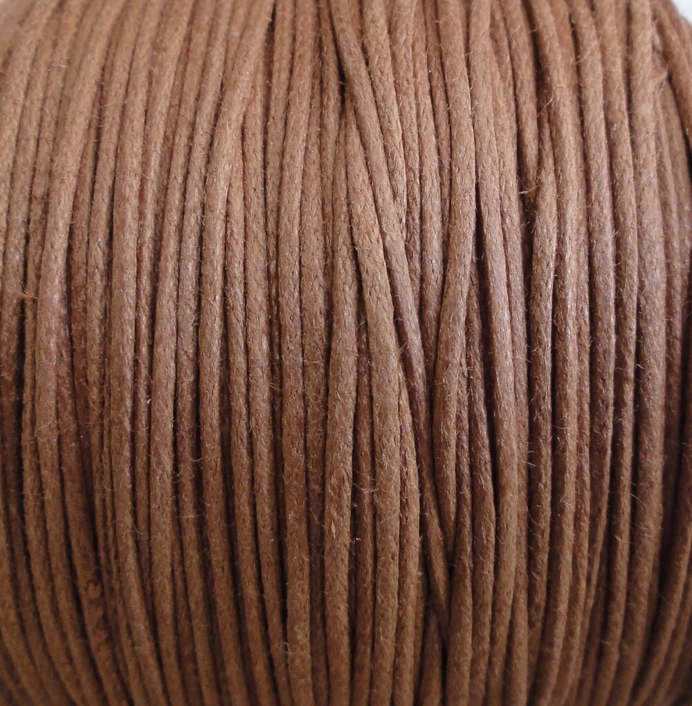 0.5mm Light Brown Waxed Cotton Cord- String - 10 Yard Increments