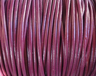 1.5mm Cyclamen Genuine Leather Round Cord - By the Yard