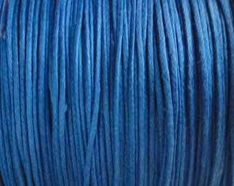 0.5mm Blue Waxed Cotton Cord  -  10 Yard Increments