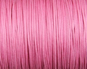 1mm Pink Waxed Cotton Cord - 10 Yard Increments