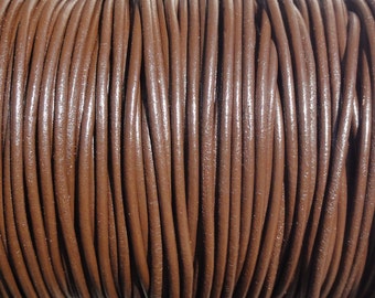 2mm Chocolate Brown Genuine Leather 2mm Round Cord