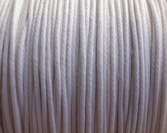 0.5mm White Waxed Cotton Cord - 10 Yard Increments