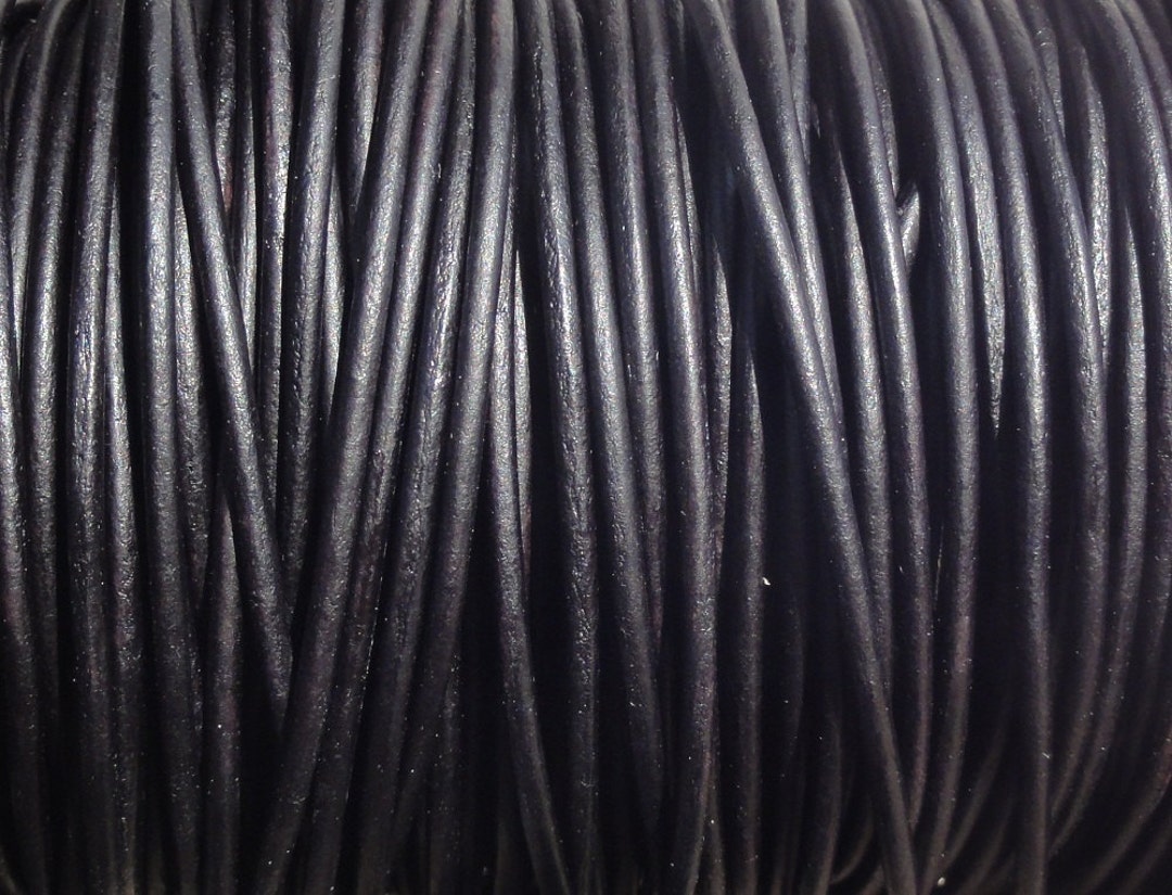 2mm Black Leather Cord Black Natural Dyed Matte Finish by - Etsy