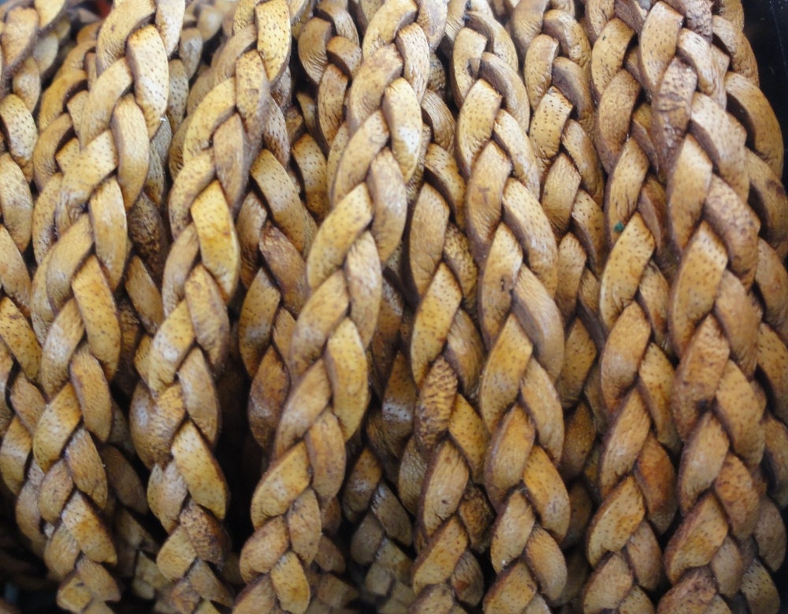 Light Brown Flat Braided Leather Cord Natural Dye 5mm Wide | Etsy
