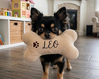 Anpassad hundgåva, personlig sammetshundleksak, hundbenleksak med namn, present till hundmamma, present till ny valp, mjuk hundleksak, anpassad husdjurspresent