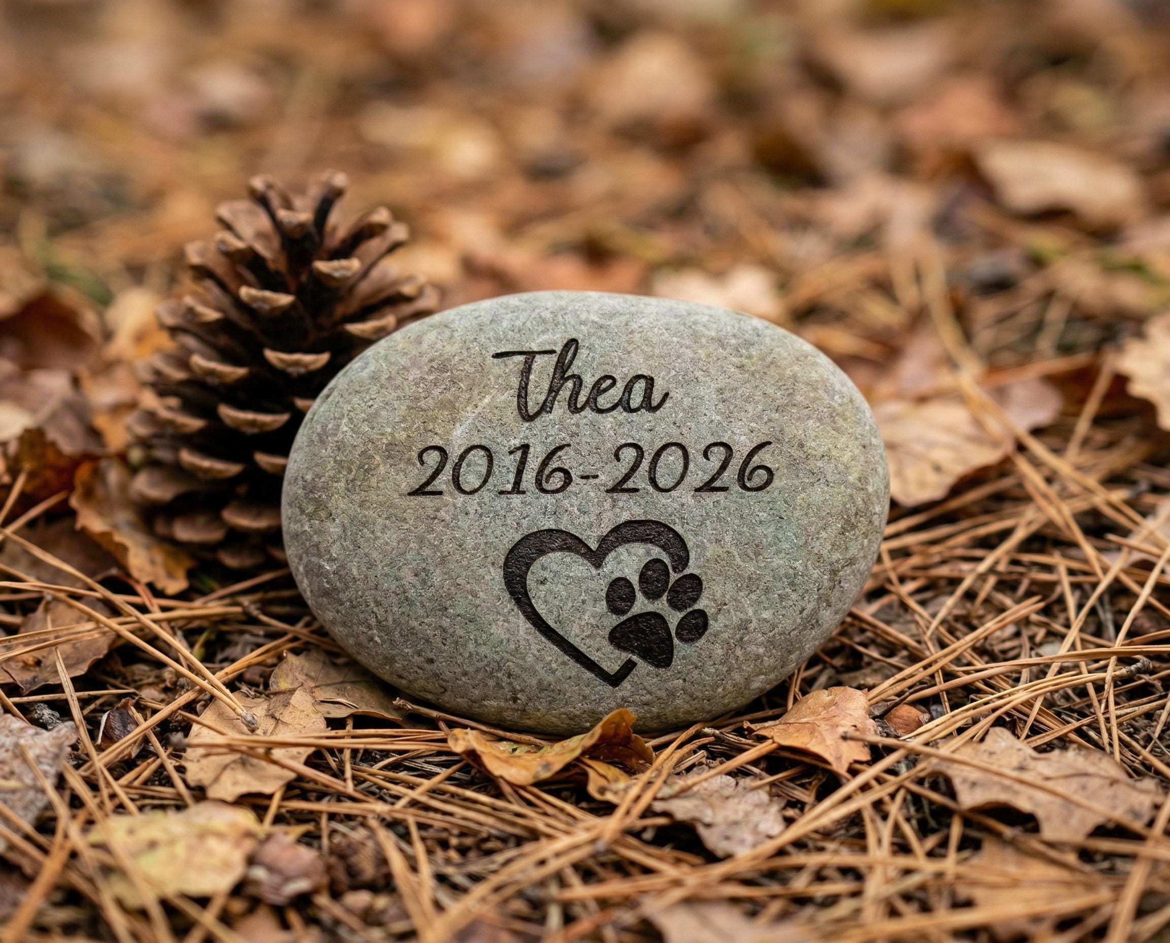 Personalized Pet Memorial Stone, Custom Dog Grave Marker, Cat Remembrance Plaque, Engraved Garden Stone, Pet Sympathy Gift, Loss Of Pet