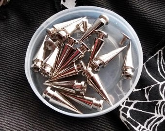 Spike 2cm Silver Studs for Punk Goth Alternative Clothing