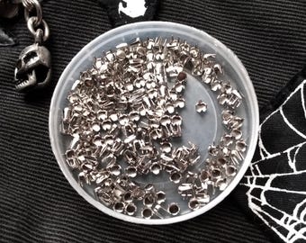 2mm Round Silver Studs for Punk Goth Alternative Clothing