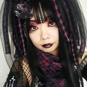 Barcodes Cyberpunk Rave Bandana Scarf (Red version)