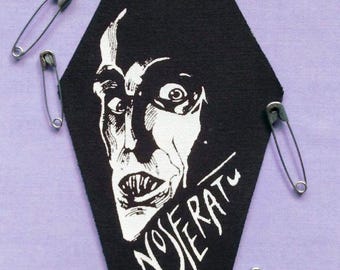 Nosferatu Coffin Halloween Horror Sew-on Patches