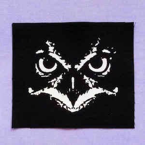 Eulen Gesicht Halloween Gothic Handmade Sew-on Fabric Patches