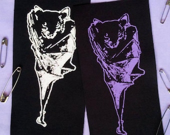 Hanging Bat Goth Punk Halloween Sew-on Patches
