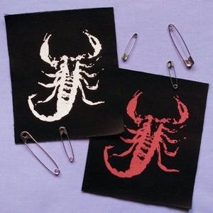 Parches de tela para coser hechos a mano de Scorpion Punk Goth