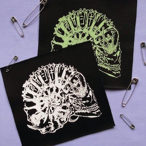 Mechanical Ammonite Skull Cyber Punk Handmade Sew-on Fabric Patches