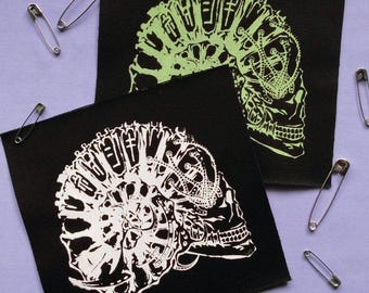 Mechanical Ammonite Skull Cyber Punk Handmade Sew-on Fabric Patches