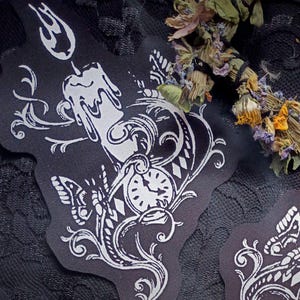 Patchs à coudre d'Halloween gothiques anti-mites et bougies