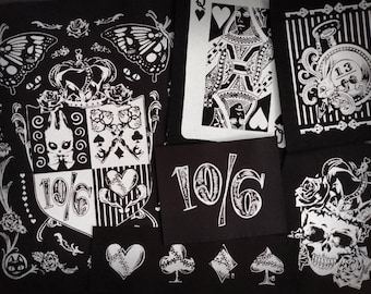 Alice in Wonderland Gothic Lolita Handmade Sew-on Fabric Patches Sets