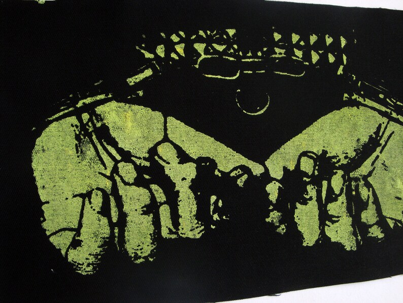 Syringe Screen print Sew-on Patch Fetish Goth Punk