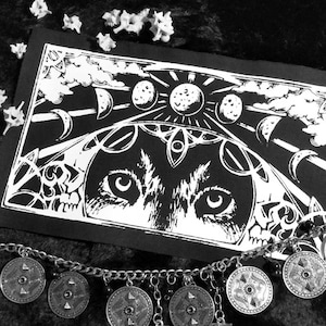Moon Phases & Wolf Satanic Wiccan Halloween Sew-on Patches