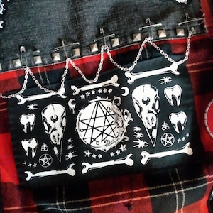 Crow/Raven Skulls & Bones Necronomicon Halloween Sew-on Patches