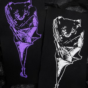 Hanging Bat Goth Punk Handmade Sew-on Fabric Patches