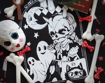 NEW! Trick or Treat Girl & Ghosts Kawaii Lolita Halloween Sew-on Patches