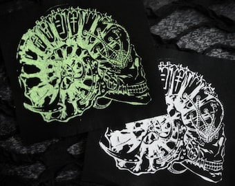 Mechanical Ammonite Skull Cyber Punk Sew-on Patch