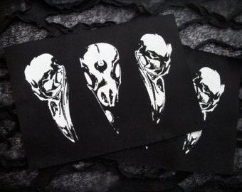 Crow/Raven Skulls Goth Horror Sew-on Patch Set