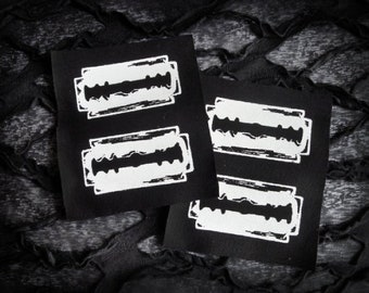 Razor Blades Goth Punk Sew-on Patch Set