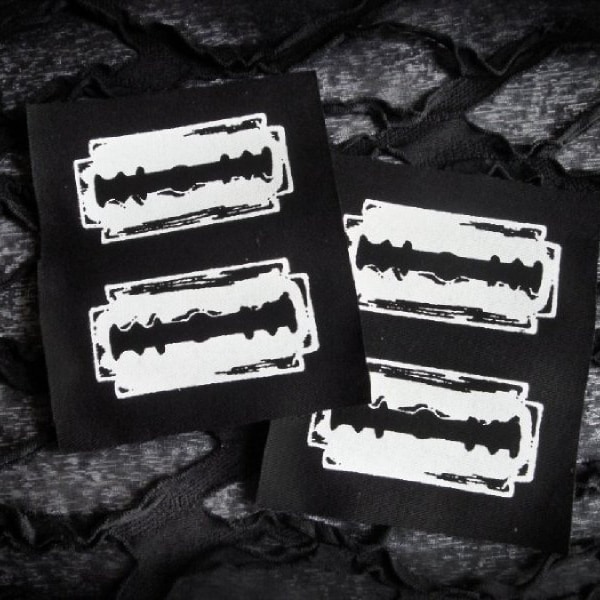 Razor Blades Goth Punk Sew-on Patch Set