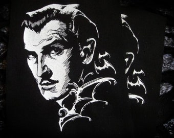 Vincent Price & Bat Wing Goth Horror Sew-on Patch