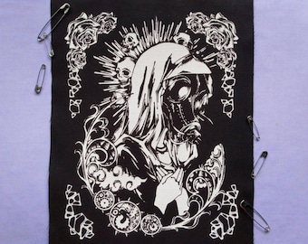 Virgin Mary with Gas Mask Cyber punk Back Patches