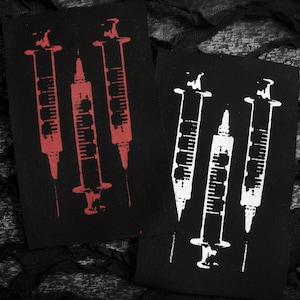 Syringe Industrial Goth Sew-on Patch