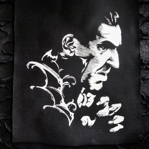 Bela Lugosi/Dracula with Bat Wing Punk Horror Handmade Sew-on Fabric Patches
